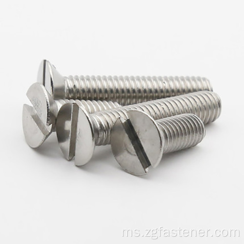 DIN963 COUNTERSUNK Flat slot slot slot bulat skru kepala